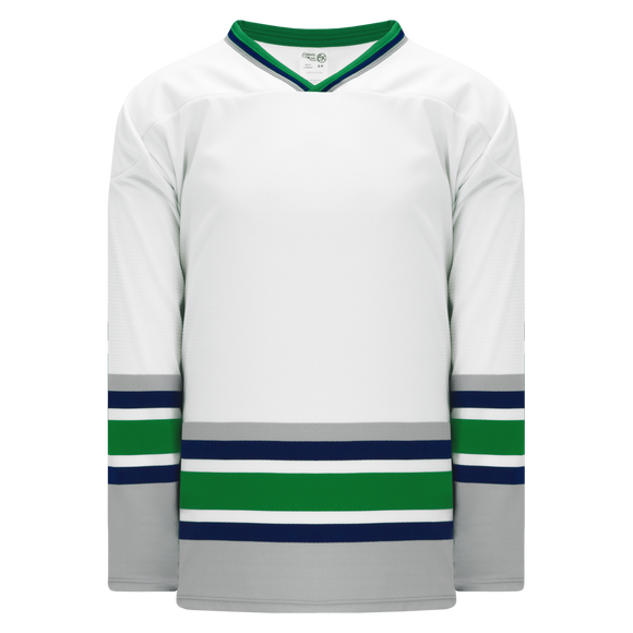 Athletic Knit (AK) H550BKA-HAR944BK Pro Series - Adult Knitted Hartford Whalers White Hockey Jersey