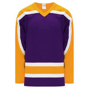 Athletic Knit (AK) H550BKY-LAS751BK Pro Series - Youth Knitted Vintage Los Angeles Kings Purple Hockey Jersey