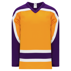 Athletic Knit (AK) H550BKY-LAS752BK Pro Series - Youth Knitted Vintage Los Angeles Kings Gold Hockey Jersey