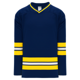 Athletic Knit (AK) H550BKA-MIC589BK Pro Series - Adult Knitted 2011 University of Michigan Wolverines Navy Hockey Jersey