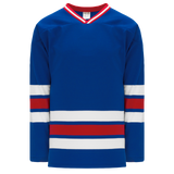 Athletic Knit (AK) H550BKA-NYR312BK Pro Series - Adult Knitted New York Rangers Royal Blue Hockey Jersey
