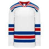 Athletic Knit (AK) H550BKA-NYR313BK Pro Series - Adult Knitted New York Rangers White Hockey Jersey