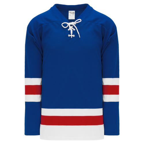 Athletic Knit (AK) H550BKY-NYR812BK Pro Series - Youth Knitted New York Rangers Classic Royal Blue Hockey Jersey - PSH Sports