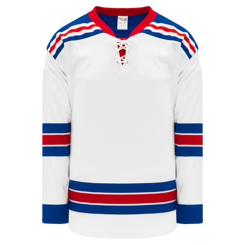 Athletic Knit (AK) H550BKY-NYR813BK Pro Series - Youth Knitted 2007 New York Rangers White Hockey Jersey - PSH Sports