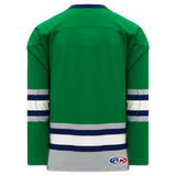 Athletic Knit (AK) H550BKY-PLY945BK Pro Series - Youth Knitted Plymouth Whalers Kelly Green Hockey Jersey