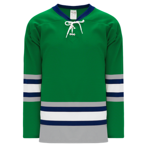 Athletic Knit (AK) H550BKA-PLY945BK Pro Series - Adult Knitted Plymouth Whalers Kelly Green Hockey Jersey