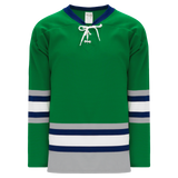 Athletic Knit (AK) H550BKA-PLY945BK Pro Series - Adult Knitted Plymouth Whalers Kelly Green Hockey Jersey