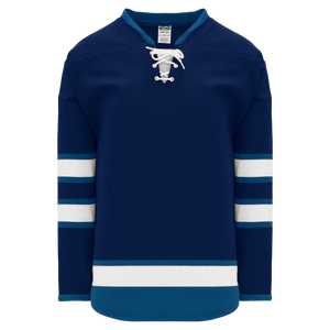 Athletic Knit (AK) H550BKY-WIN595BK Pro Series - Youth Knitted 2011 Winnipeg Jets Navy Hockey Jersey