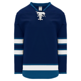 Athletic Knit (AK) H550BKY-WIN595BK Pro Series - Youth Knitted 2011 Winnipeg Jets Navy Hockey Jersey