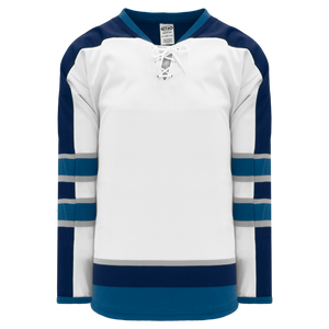 Athletic Knit (AK) H550BKA-WIN596BK Pro Series - Adult Knitted 2011 Winnipeg Jets White Hockey Jersey