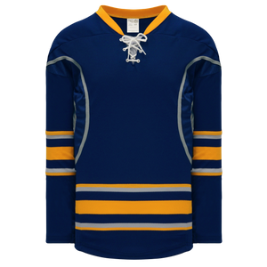 Athletic Knit (AK) H550CKA-BUF810CK Adult Pro Series - Knitted 2009 Buffalo Sabres Third Navy Hockey Jersey