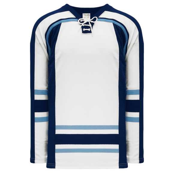 Athletic Knit (AK) H550CKA-MAI361CK Adult Pro Series - Knitted University of Maine Black Bears Third White Hockey Jersey