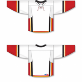 Athletic Knit (AK) H550DY-CAL719D 2017 Youth Calgary Flames White Hockey Jersey