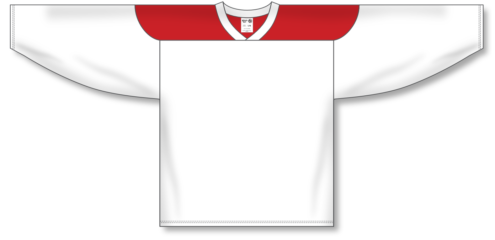 Athletic Knit (AK) H6100A-209 Adult White/Red League Hockey Jersey X-Large