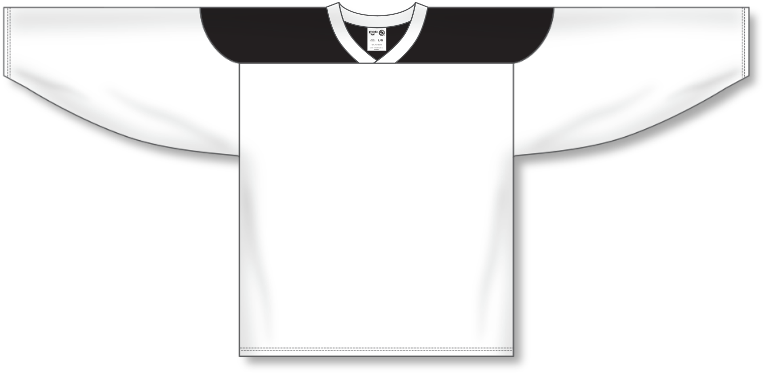 Athletic Knit (AK) H6400A-221 Adult Black/White League Hockey Jersey Small
