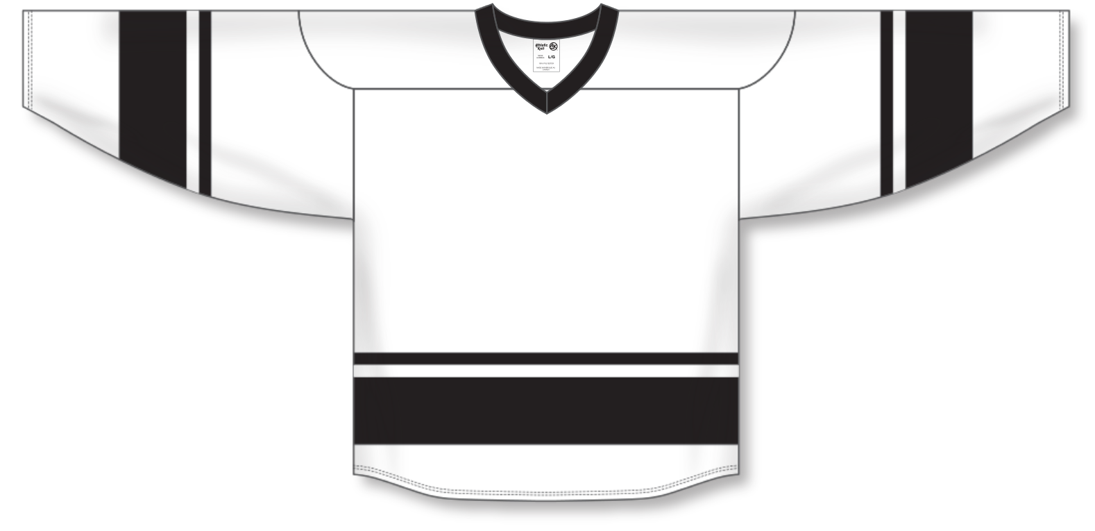 H6400-221 Black/White League Style Blank Hockey Jerseys Adult XL