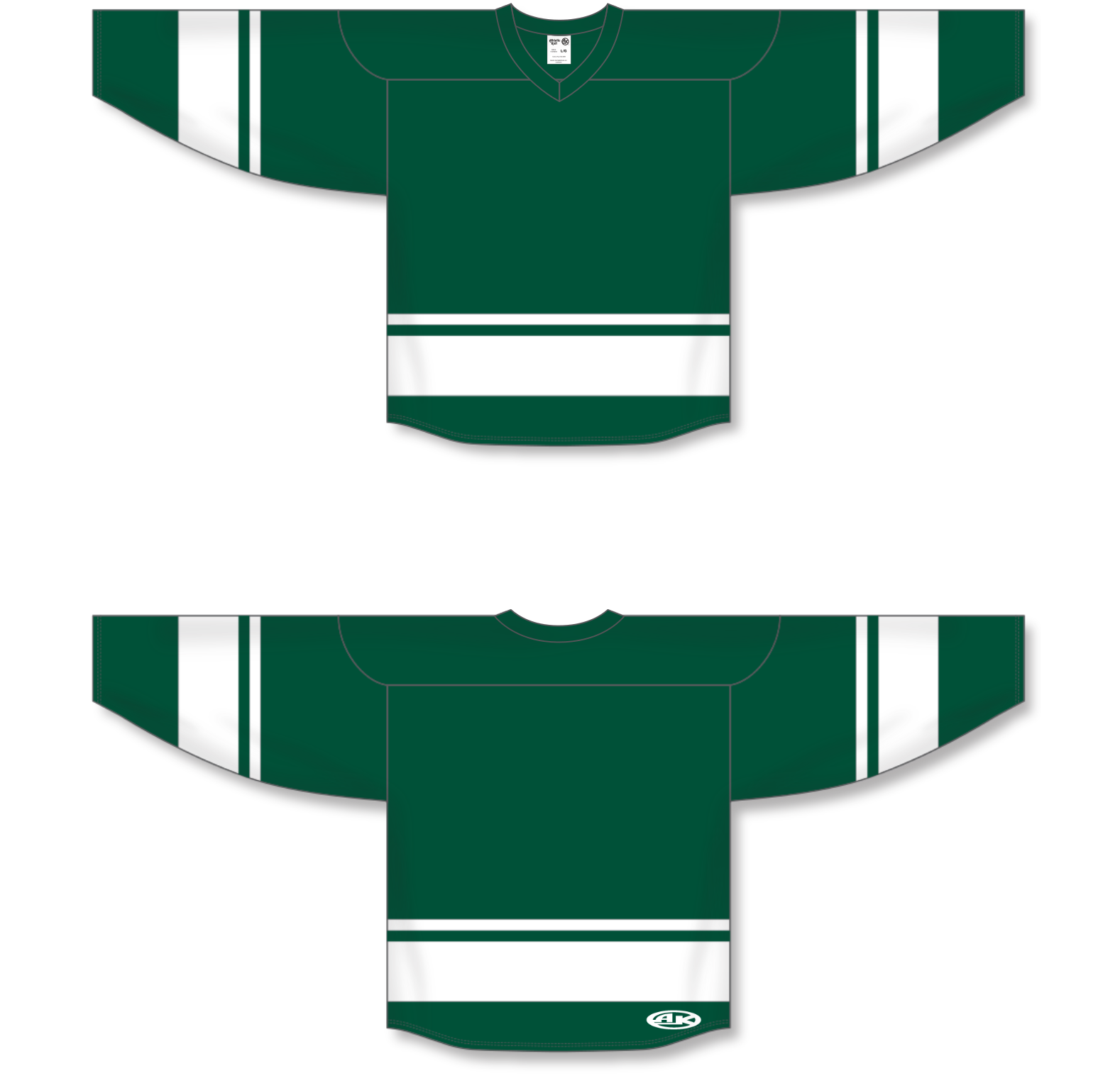 H6400-210 Kelly/White League Style Blank Hockey Jerseys Youth Medium