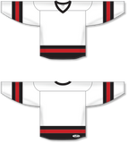 Athletic Knit (AK) H6500 White/Black/Red League Hockey Jersey - PSH Sports