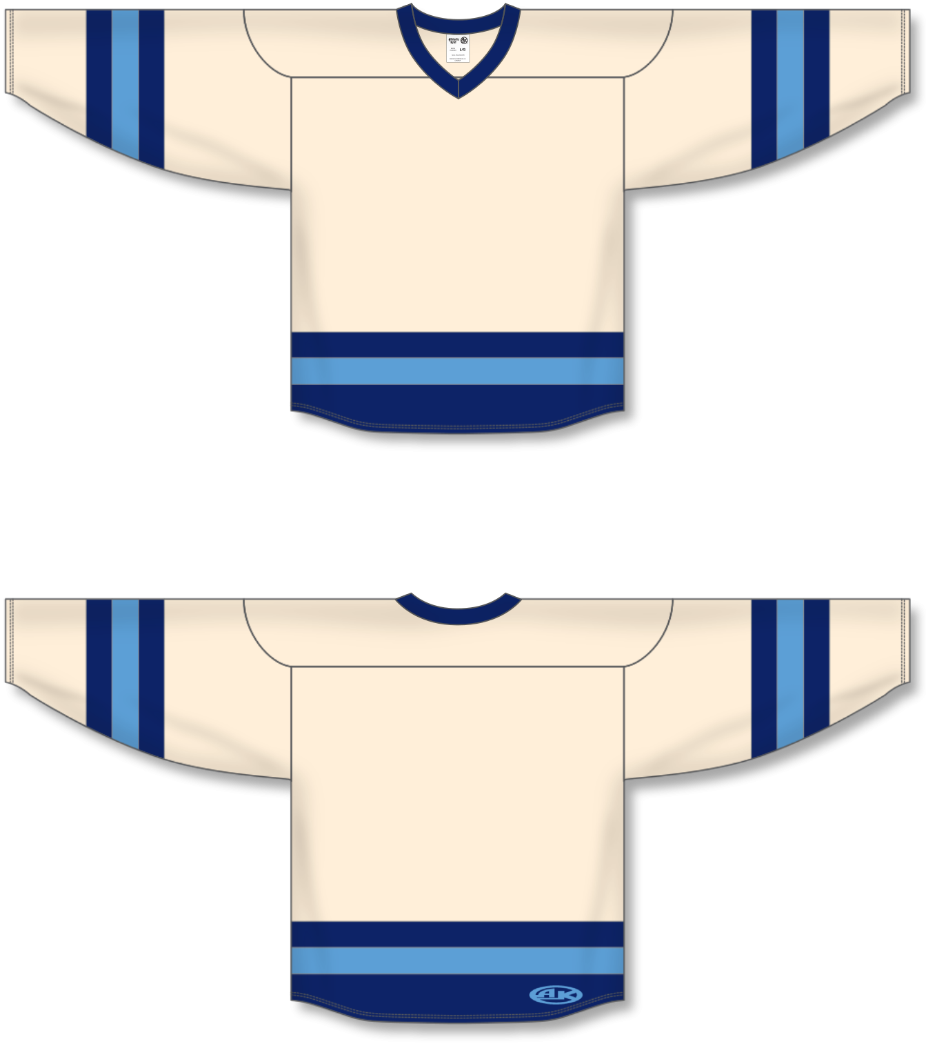 Athletic Knit (AK) H6500A-447 Adult Royal Blue/Gold/White League Hockey  Jersey