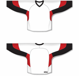 Athletic Knit (AK) H6600 White/Black/Red League Hockey Jersey - PSH Sports