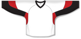 Athletic Knit (AK) H6600 White/Black/Red League Hockey Jersey - PSH Sports