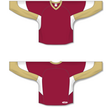 Athletic Knit (AK) H6600 AV Red/Vegas Gold/White League Hockey Jersey - PSH Sports