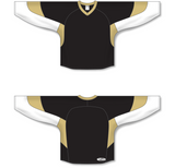 Athletic Knit (AK) H6600 Black/White/Vegas Gold League Hockey Jersey - PSH Sports