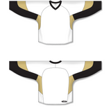 Athletic Knit (AK) H6600 White/Black/Vegas Gold League Hockey Jersey - PSH Sports