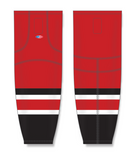 Athletic Knit (AK) HS2100 2017 Carolina Hurricanes Red Mesh Cut & Sew Ice Hockey Socks - PSH Sports