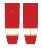 Athletic Knit (AK) HS2100 2016 Florida Panthers Red Mesh Cut & Sew Ice Hockey Socks - PSH Sports