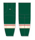 Athletic Knit (AK) HS2100 2017 Minnesota Wild Dark Green Mesh Cut & Sew Ice Hockey Socks - PSH Sports