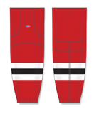 Athletic Knit (AK) HS2100 2017 New Jersey Devils Red Mesh Cut & Sew Ice Hockey Socks - PSH Sports