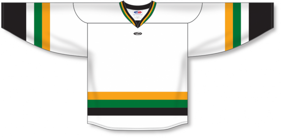 Green and White Hockey Jerseys with The North Stars Twill Logo Adult XL / (with Player Number) / White