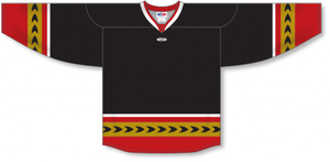 Athletic Knit (AK) Custom ZH112-OTT455B Ottawa Senators Black Sublimated Hockey Jersey