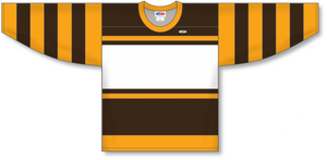 Athletic Knit (AK) Custom ZH161-BOS290B Boston Bruins Brown Sublimated Hockey Jersey